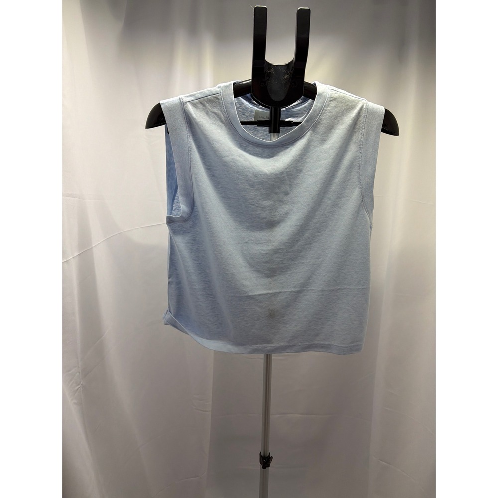 Lou & Grey Muscle Tank Top Dusty Powder Blue Sleeveless Crew Neck Size M NEW
